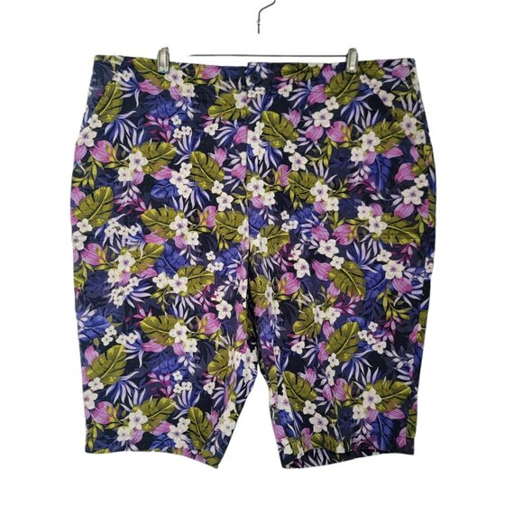 Stella Parker Shorts Multicolor Floral Boyfriend Tropical Beach Womens 12 EUC - Picture 1 of 11